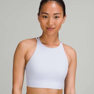 Like a Cloud High-Neck Longline Bra, Pastel Blue